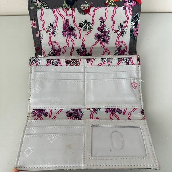 Vera Bradley Hope Blooms RFID Trifold Clutch Wallet Floral Lightweight Carryall - Picture 8 of 10